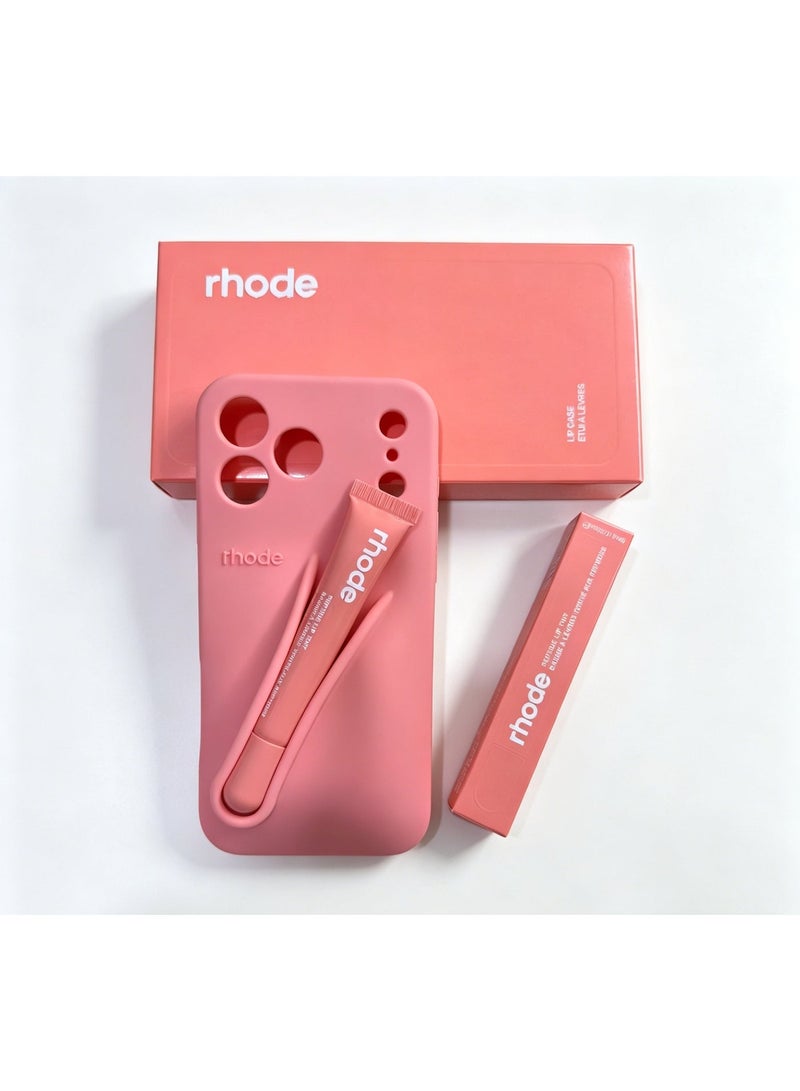 Rhode26 New Limited Edition Lip Gloss Blush Phone Case with Magnetic Lip Balm Holder