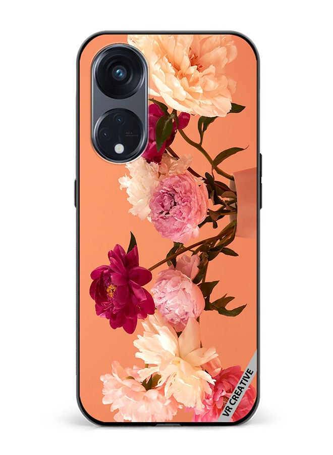 VR CREATIVE Protective Case Cover For Oppo Reno8 T 5G Flower Design Multicolour - Image 1