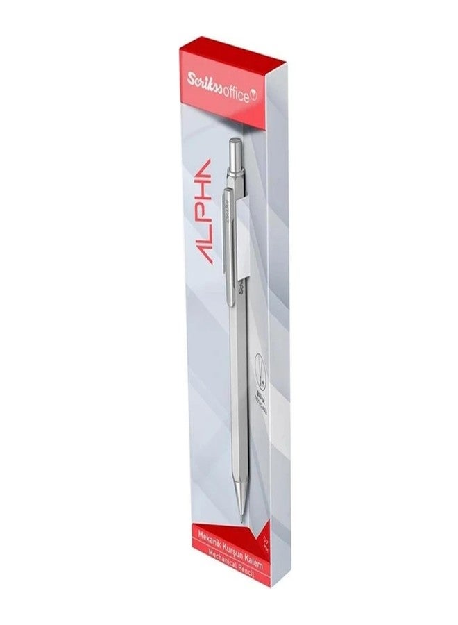 Scrikss 0.7mm Clutch Lead Lightweight Metal Mechanical Pencil | Grey Hexagonal Barrel | for Smooth Writing Office Home Work | Alpha Series - Image 3