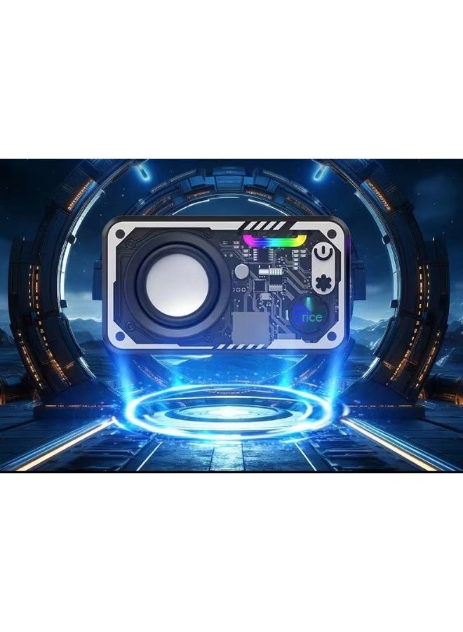NIBEMINENT Transparent Bright Light Bluetooth Speaker V8 Small Steel Cannon Bass Support Tandem Mech Small Steel Cannon  - Image 4