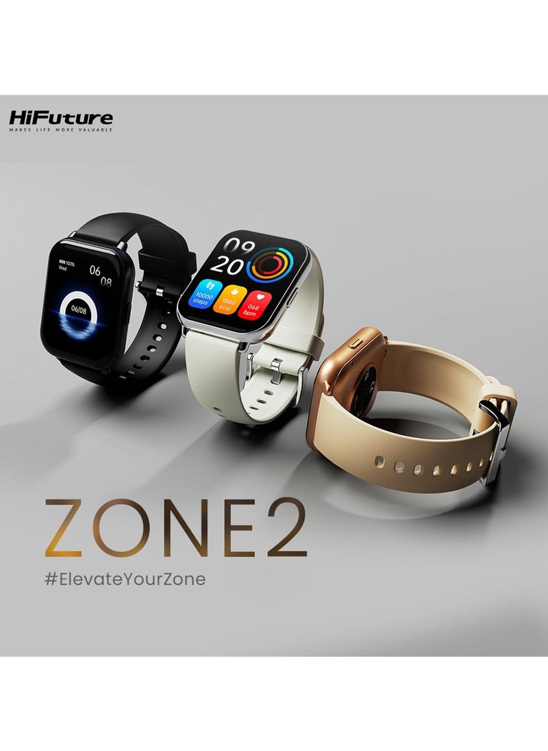 HiFuture HiFuture ZONE2 1.96" IPS Display BT Calling Smartwatch, Sleep & Health Fitness Tracking, Long Battery Life, IP68 Waterproof - Black  - Image 2
