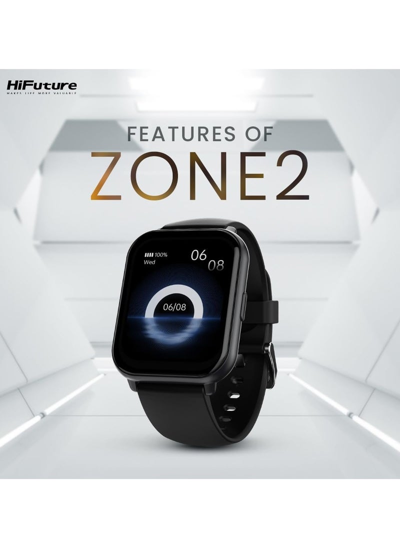 HiFuture HiFuture ZONE2 1.96" IPS Display BT Calling Smartwatch, Sleep & Health Fitness Tracking, Long Battery Life, IP68 Waterproof - Black  - Image 4