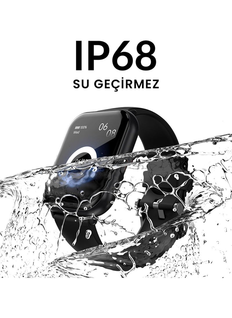 HiFuture HiFuture ZONE2 1.96" IPS Display BT Calling Smartwatch, Sleep & Health Fitness Tracking, Long Battery Life, IP68 Waterproof - Black  - Image 5