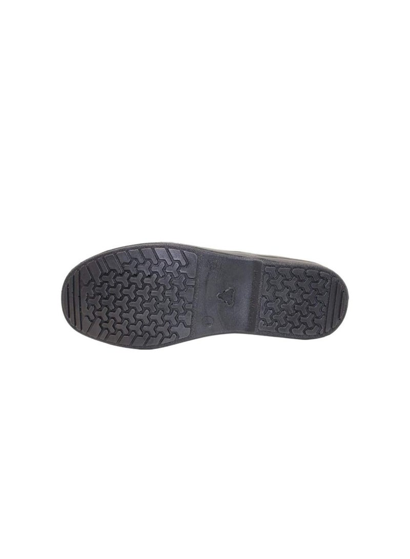 Men Black Leather Safety Shoes Mesh Breathable Lightweight Comfortable Steel Toe Industrial Construction Slip Resistant Shoes 39 Lace Up  - Image 3