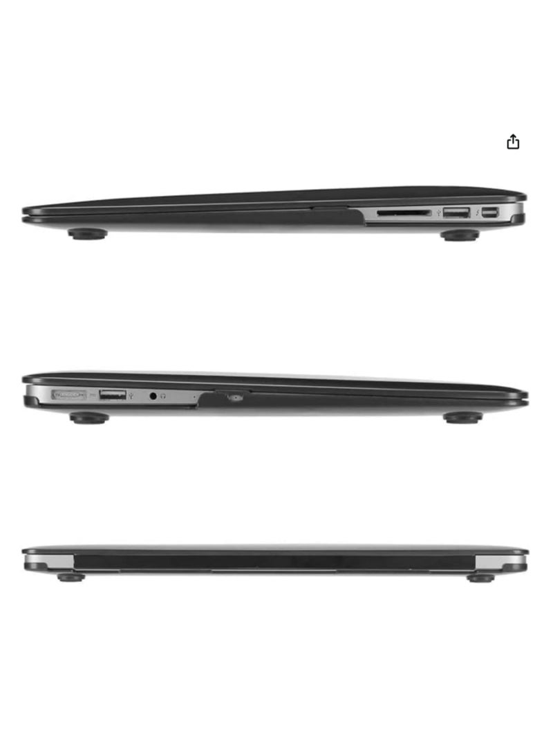1PC Hard Plastic Case for MacBook Air 13 Inch (Models A1466 & A1369, 2010-2017 Release) Matte Black Protective Shell Cover Durable Snap-On Design  - Image 4
