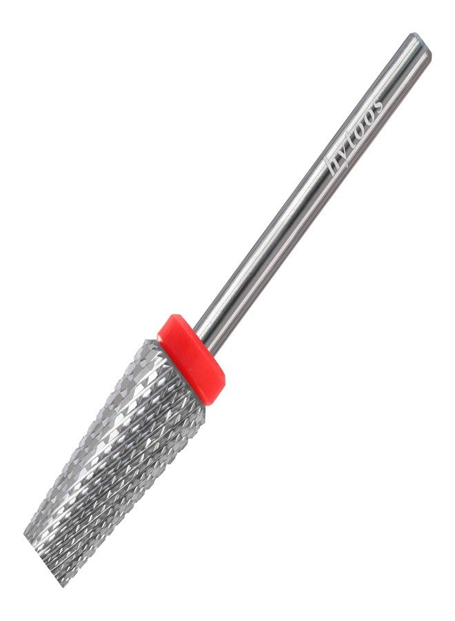 HYTOOS Flat Top 5 in 1 Nail Drill Bit Professional Tungsten Carbide Cross Tapered Nail Bits 3/32" 2 Way Electric File Nail Drill Accessories Manicure Gel Polish Removal Tool F - Image 1