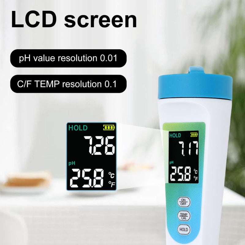 Digital Food PH Meter High Accuracy 0.01 Resolution for Sourdough Bread Cheese Sausage Meat Water Wine Beer with ATC Auto Calibration LCD Screen - Image 5