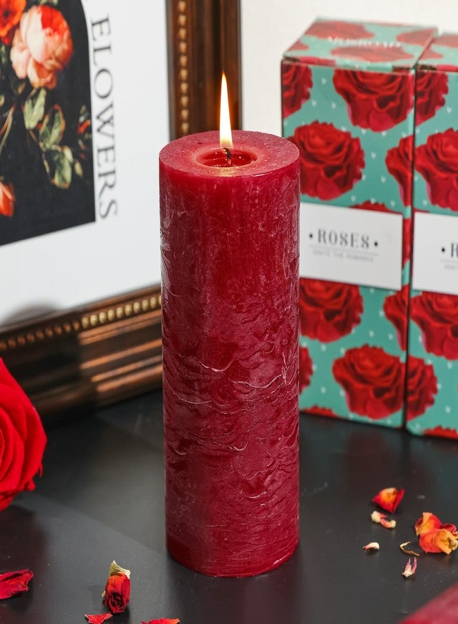 MOSROAD Romantic Rose Scented Pillar Candle - 2.8x6 Inch, 75-Hour Burn, Textured Red Rose Scented Candle for Women, Natural Aromatherapy Candle for Home, Gifts for Women, Valentine's & Romantic Decor - Image 5