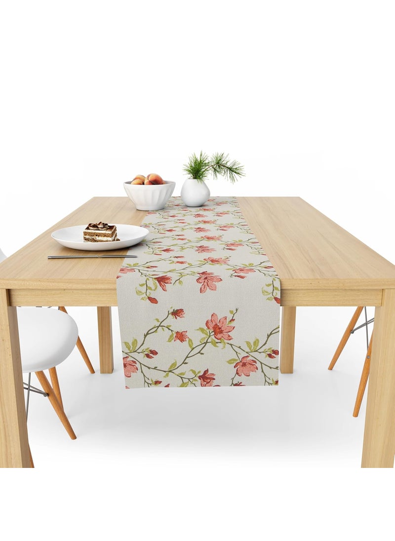 LINENWALAS - LINENWALAS Dining Table Runner, Floral Printed Anti Skid |Heat Resistant Decorative Tableware | Central Table Runner for 4 Seater & 6 Seater (13 x 72 Inches, Amar Bel) - Image 1