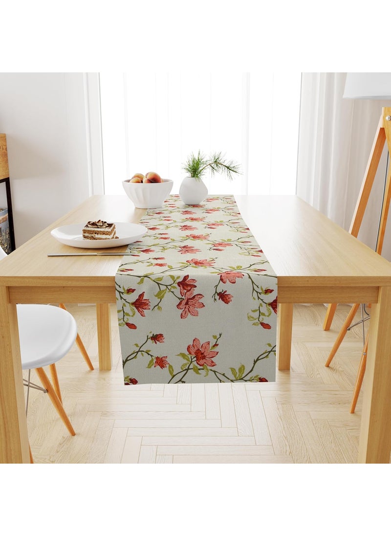 LINENWALAS - LINENWALAS Dining Table Runner, Floral Printed Anti Skid |Heat Resistant Decorative Tableware | Central Table Runner for 4 Seater & 6 Seater (13 x 72 Inches, Amar Bel) - Image 1
