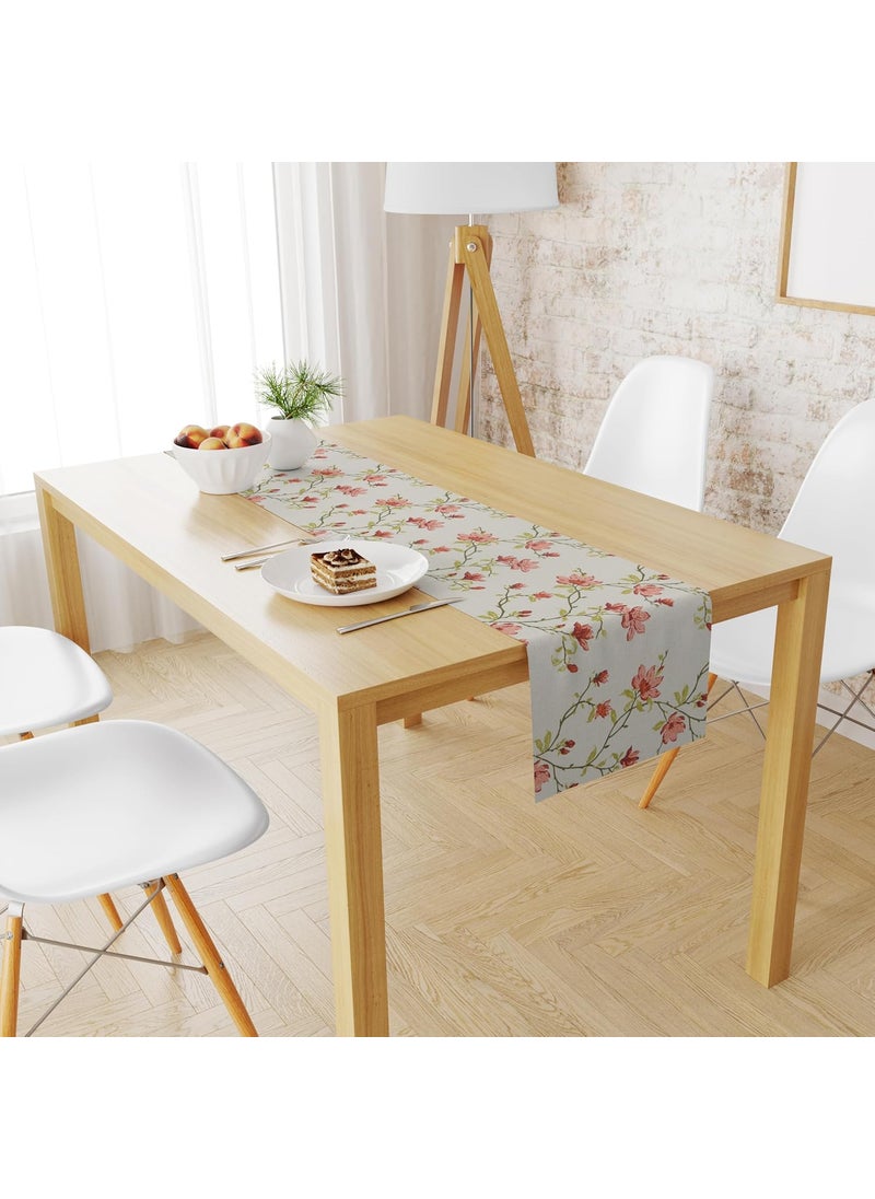 LINENWALAS - LINENWALAS Dining Table Runner, Floral Printed Anti Skid |Heat Resistant Decorative Tableware | Central Table Runner for 4 Seater & 6 Seater (13 x 72 Inches, Amar Bel) - Image 1