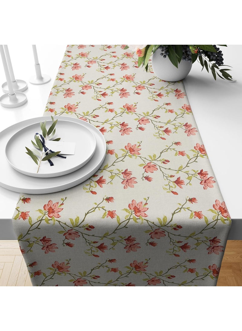 LINENWALAS - LINENWALAS Dining Table Runner, Floral Printed Anti Skid |Heat Resistant Decorative Tableware | Central Table Runner for 4 Seater & 6 Seater (13 x 72 Inches, Amar Bel) - Image 1