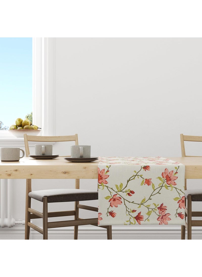 LINENWALAS - LINENWALAS Dining Table Runner, Floral Printed Anti Skid |Heat Resistant Decorative Tableware | Central Table Runner for 4 Seater & 6 Seater (13 x 72 Inches, Amar Bel) - Image 1