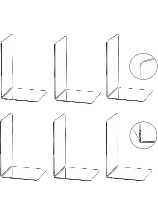 Generic Clear Acrylic Bookends for Shelves, Heavy Duty Book Ends and Desktop Organizer, Book Stopper for Books/Movies/CDs, 7.3 ×4.8× 4.8 inch  - Image 1