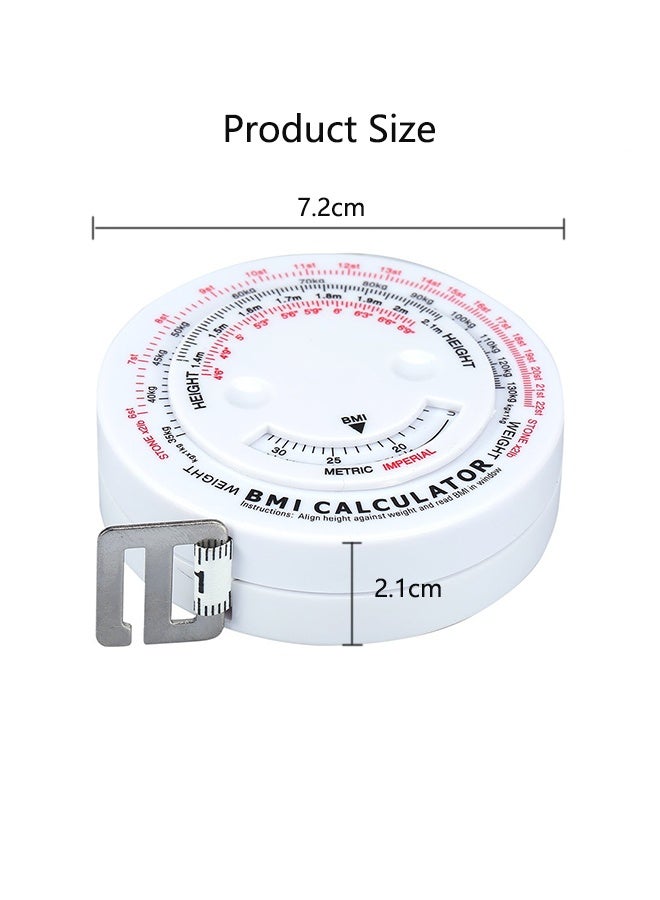 2 Packs BMI Measuring Tape Soft Retractable Waist Measurement Tool for Body Measurement Portable Bmi Measuring Tape Body Mass Index Calculator Body Tape Measure for Body Waist Weight Health Accurate Measurement  - Image 5