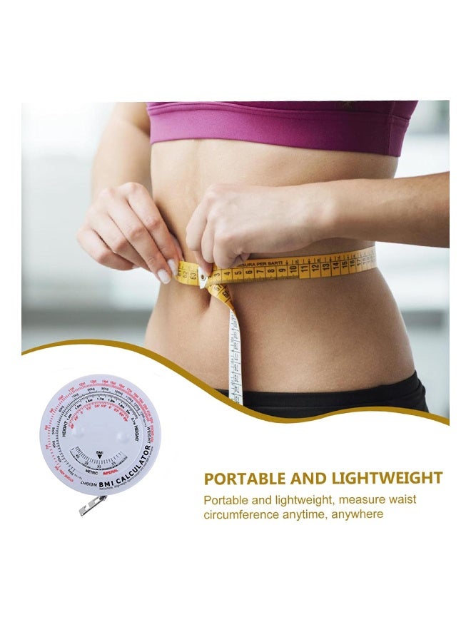 2 Packs BMI Measuring Tape Soft Retractable Waist Measurement Tool for Body Measurement Portable Bmi Measuring Tape Body Mass Index Calculator Body Tape Measure for Body Waist Weight Health Accurate Measurement  - Image 4