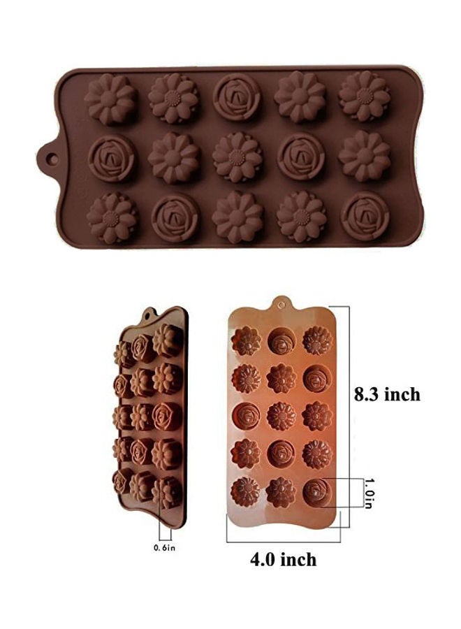 نيبمينينت صينية قوالب للحلوى والشوكولاتة مكونة من 15 فتحة بني 8.3x4بوصة - Image 3