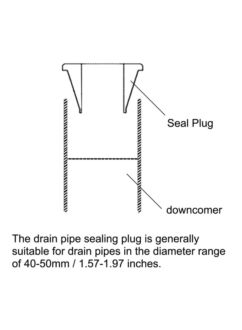 4-Piece Drain Pipe Seal Hose Silicone Plug Sewer Sealing Ring Connector for Kitchen Bathroom, Black.  - Image 4