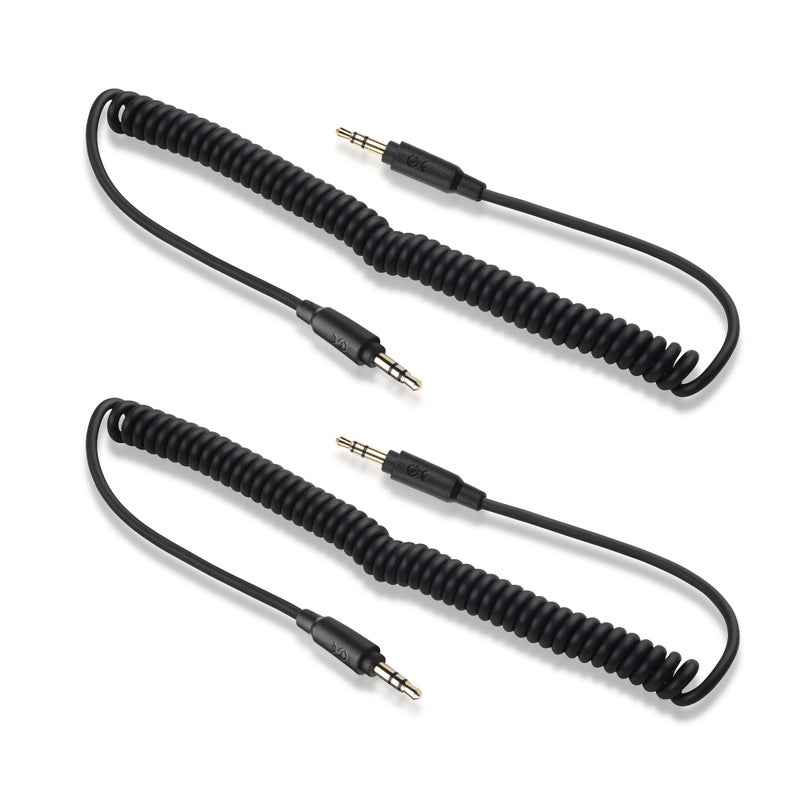 Cable Matters 2-Pack Coiled 3.5mm Male to Male Stereo Audio Cable - Stretches from 2 to 4 Feet - Image 5