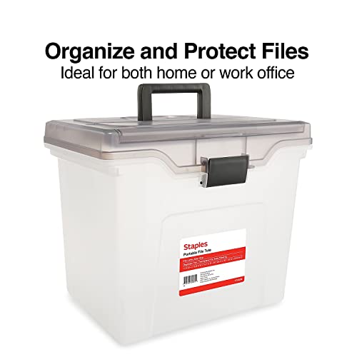 STAPLES Portable File Tote, Letter Size, Clear (ST58298) - Image 2