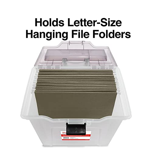 STAPLES Portable File Tote, Letter Size, Clear (ST58298) - Image 3
