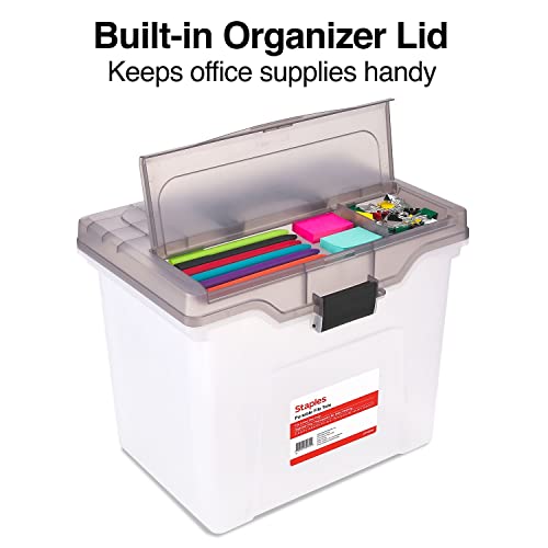 STAPLES Portable File Tote, Letter Size, Clear (ST58298) - Image 4