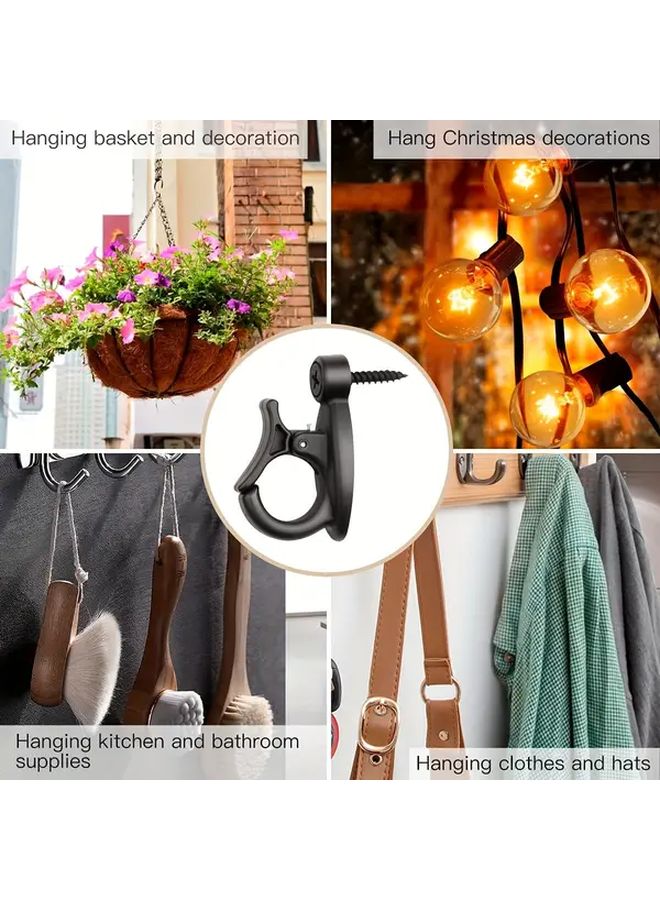 10pcs Black Screw In Hook For Hanging Lights Plants And Wind Chimes - Image 5