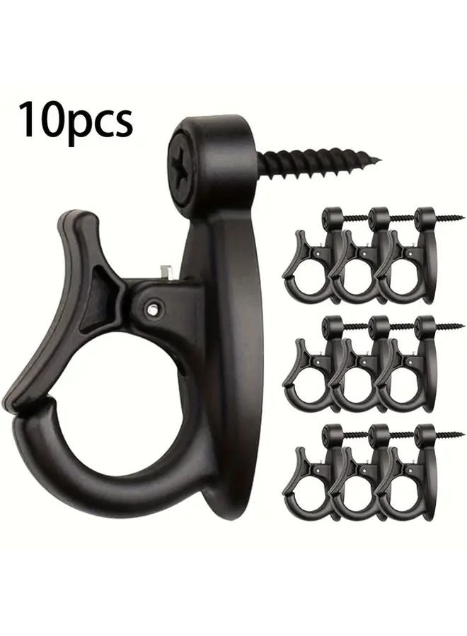 10pcs Black Screw In Hook For Hanging Lights Plants And Wind Chimes - Image 1