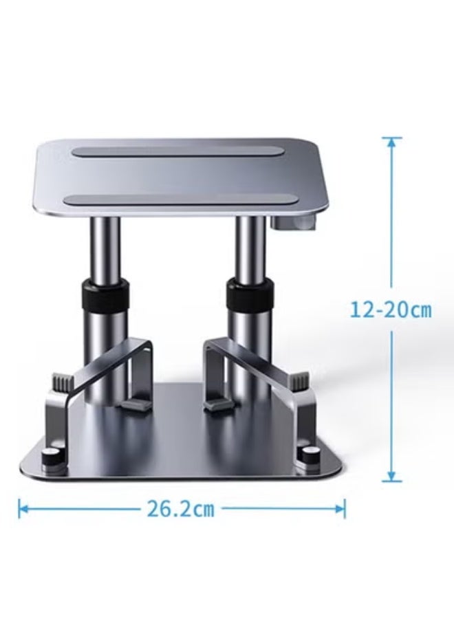 TIGER Adjustable Height Monitor Stand with Retractable Desk Mount – Ergonomic Laptop Riser with Keyboard Storage for iMac, MacBook, iPad & iPhone – Durable ABS + Metal Build, Supports Devices Up to 17” for Home or Office Use - Image 2