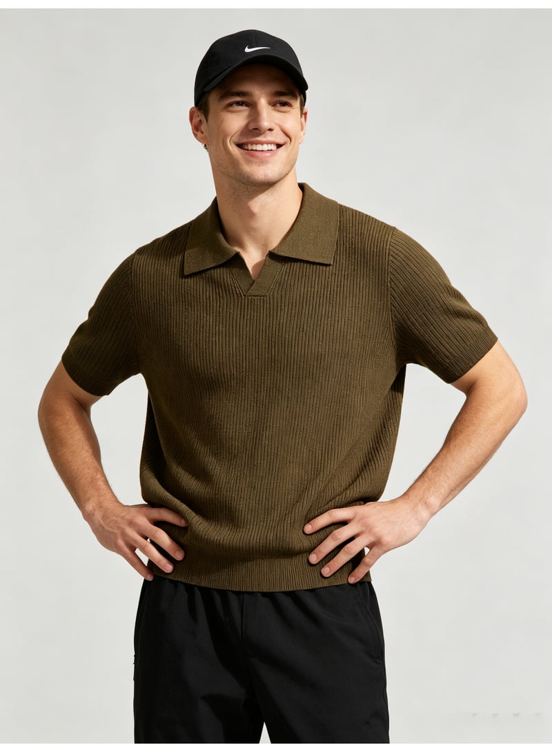 زارا Zara men's vertical knit short-sleeved Polo shirt - Image 3