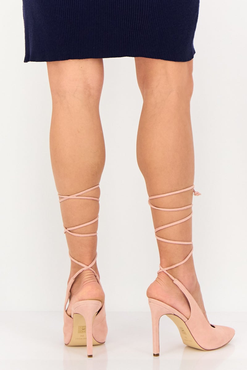 NINE WEST Women WNTALON Lace Up Tie Pumps, Pink - Image 3