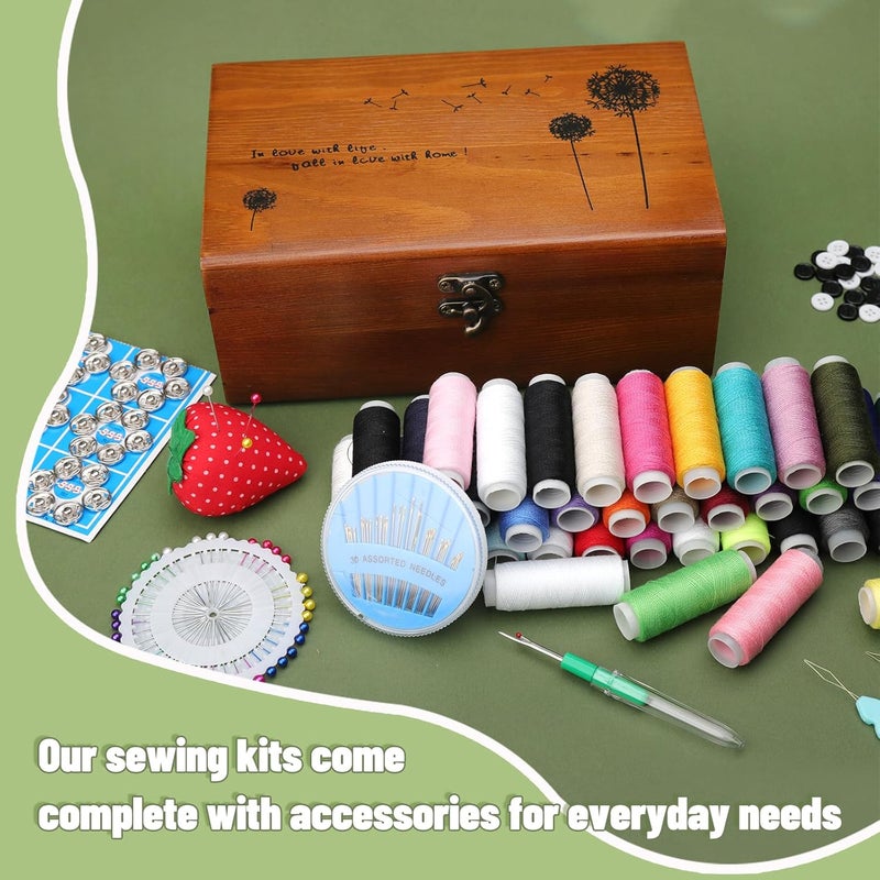 Axmru Basic Sewing Kit 180 Pcs Sewing Accessories and Supplies Sewing Repair Kits Hand Sewing Kit with Needle Thimble Pin Cushion Button for Travel, Camping, Home DIY - Image 3