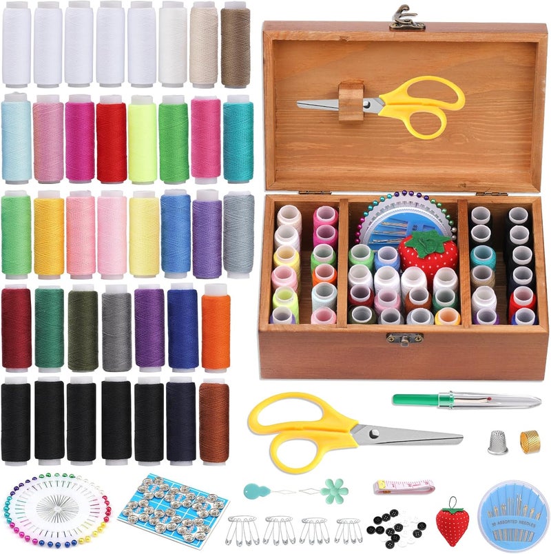 Axmru Basic Sewing Kit 180 Pcs Sewing Accessories and Supplies Sewing Repair Kits Hand Sewing Kit with Needle Thimble Pin Cushion Button for Travel, Camping, Home DIY - Image 1