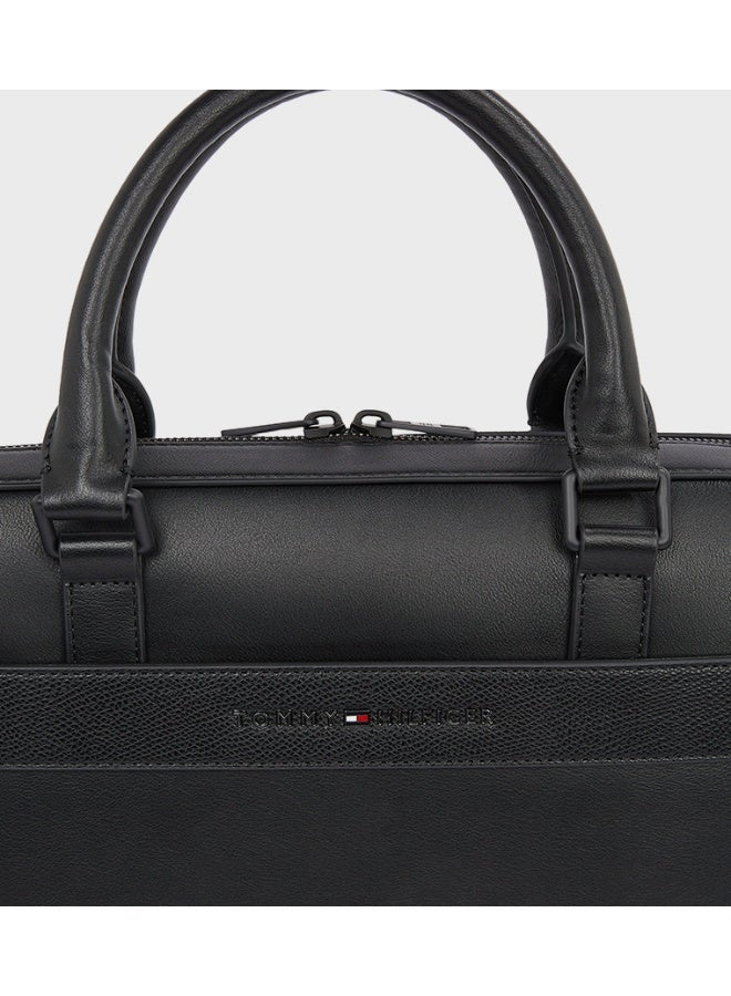 Hilfiger Denim Tommy Hilfiger Men's Black Laptop Bag – Professional Business Briefcase for Work & Daily Commute - Image 4