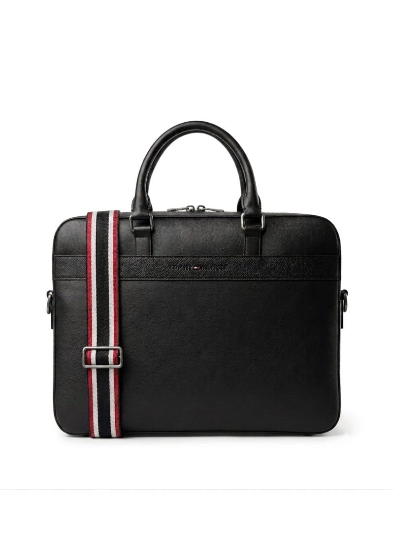 Hilfiger Denim Tommy Hilfiger Men's Black Laptop Bag – Professional Business Briefcase for Work & Daily Commute - Image 1