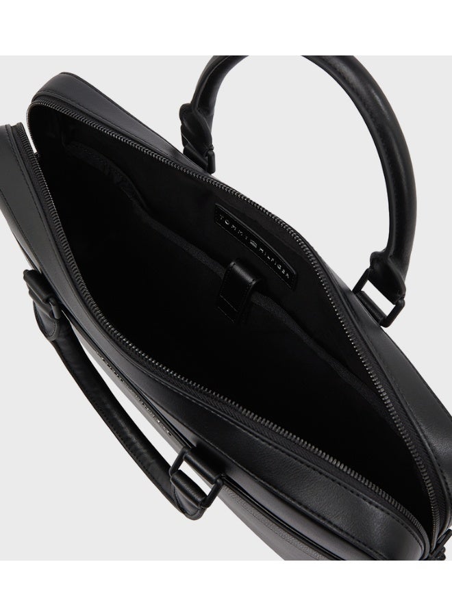 Hilfiger Denim Tommy Hilfiger Men's Black Laptop Bag – Professional Business Briefcase for Work & Daily Commute - Image 2