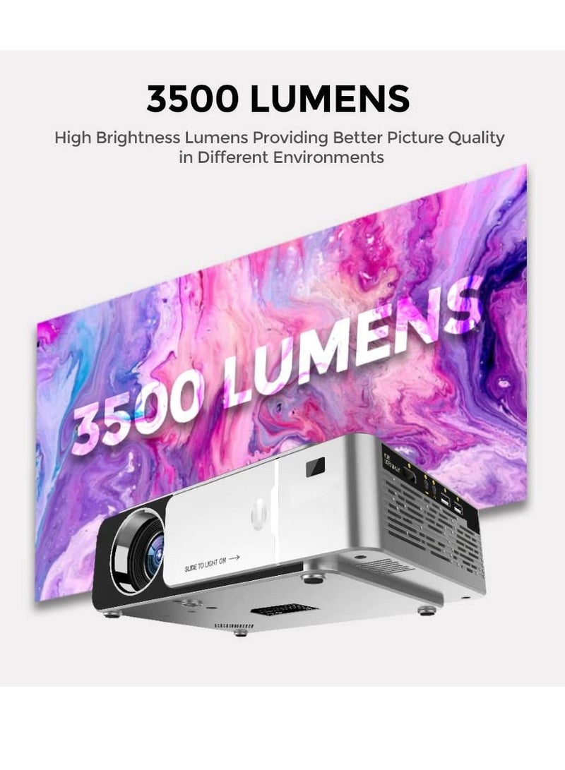 JOMILA Android Projector 3500 Lumens Upto 200'' Screen Size Wireless Mobile Casting WiFi Screen Mirroring 1080P 4K Supported Portable Home Theater Outdoor Gaming LED Video Projector - Image 4