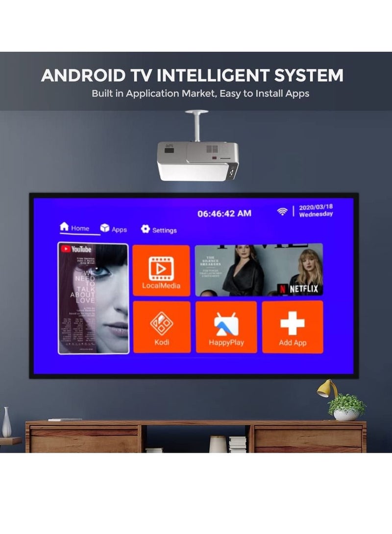 JOMILA Android Projector 3500 Lumens Upto 200'' Screen Size Wireless Mobile Casting WiFi Screen Mirroring 1080P 4K Supported Portable Home Theater Outdoor Gaming LED Video Projector - Image 3