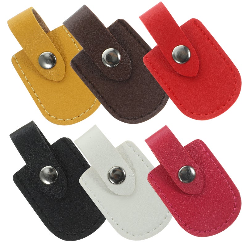 6Pcs Protective PU Sleeves Nail Covers Decorative Nail Art Tools for Nail Salon Using - Image 1