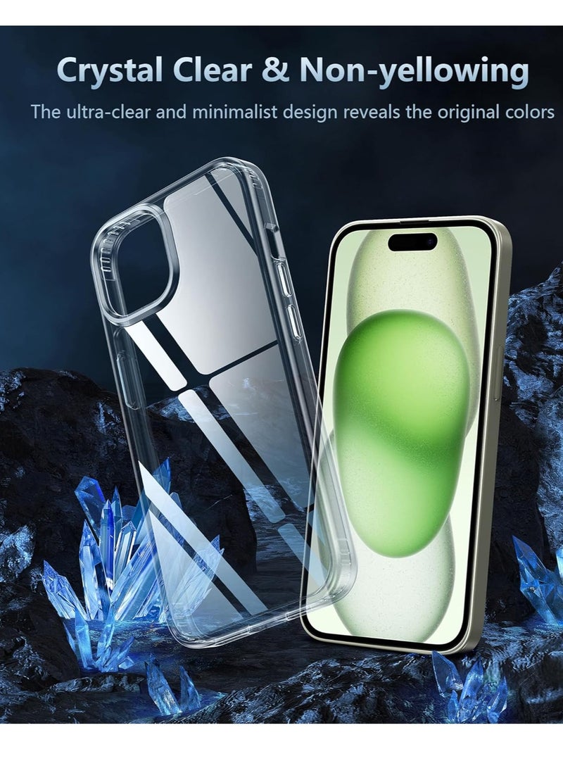 ELTRAZONE for iPhone 15 Phone Case: Defender Clear Case for iPhone 15 with Camera Lens Protector Drop Protection Anti Yellowing Shockproof Cell Phone Cover iPhone 15 Case 6.1 Inch - Clear - Image 5