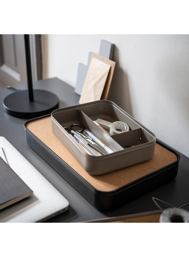 erorex Box With Compartments, Dark Grey-Beige, 24X18X6 Cm - Image 4