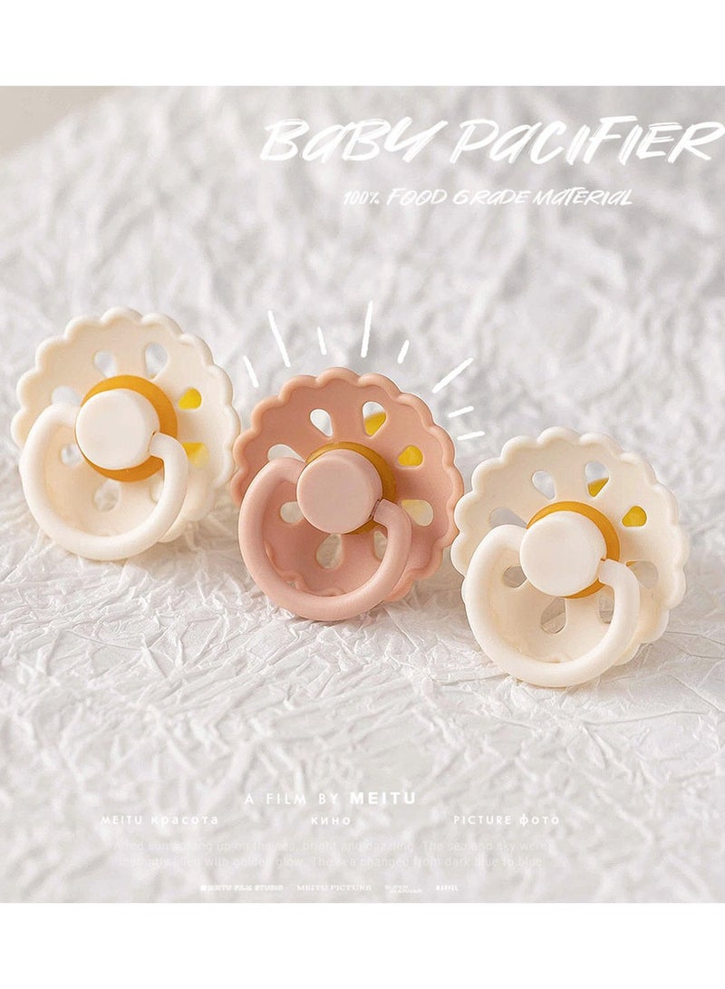 Silicone Pacifier, Flower-Shaped Baby Pacifier, Size S For Babies 0-6 Months (Pink) - Image 3