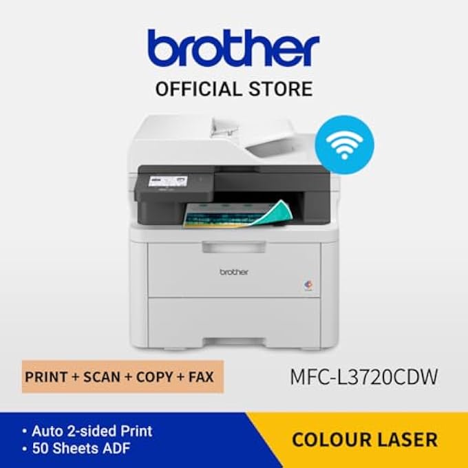 WIRELESS ALL IN ONE PRINTER, MFC-L3720CDW, WITH ADVANCED LED COLOR LASER PRINT, ADF, DUPLEX & MOBILE PRINTING, HIGH YIELD INK TONER - Image 2
