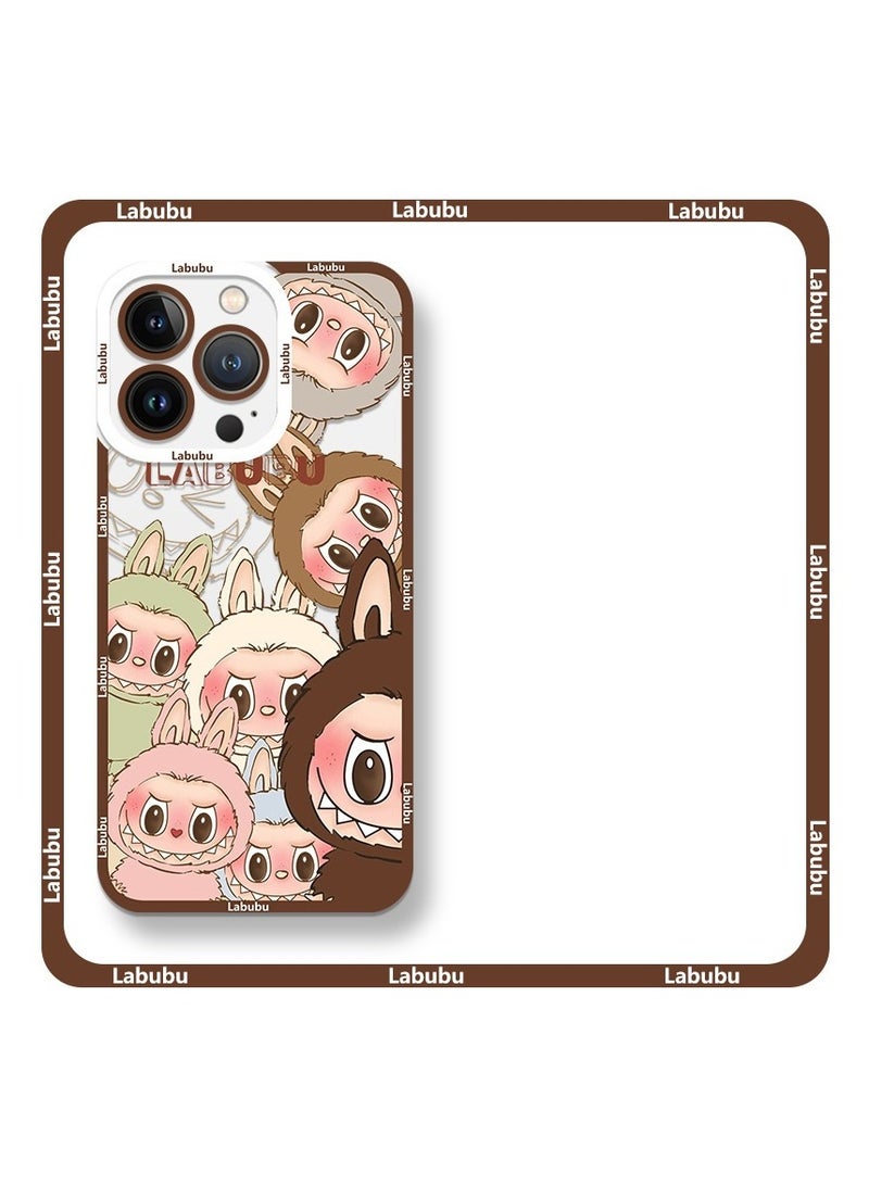 LABUBU Cute labubu Compatible with iPhone Liquid Silicone Case, Full Body Protective Cover, Shockproof, Slim Phone Case for iphone 15pro