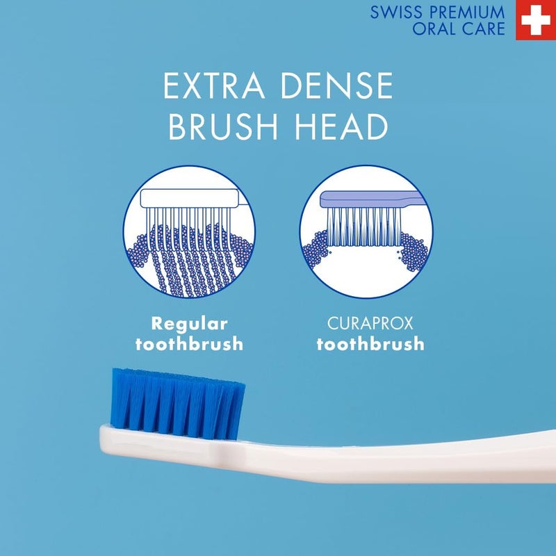 CURAPROX 4 x CS 5460 Ultra Soft Adult Manual Toothbrush with 5460 Ultra Soft CUREN Bristles - 4 Pieces, Random Color - Image 3