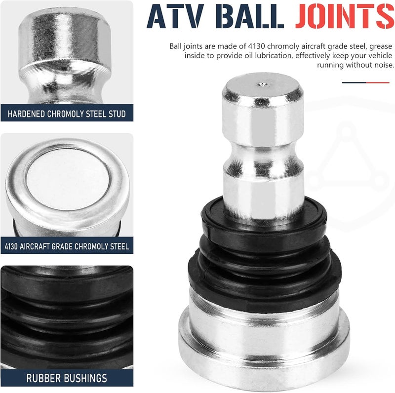 ISEYEC Upper and Lower Front Ball Joint for Polaris RZR XP 1000 EPS & Turbo - 4 Pcs - Image 3