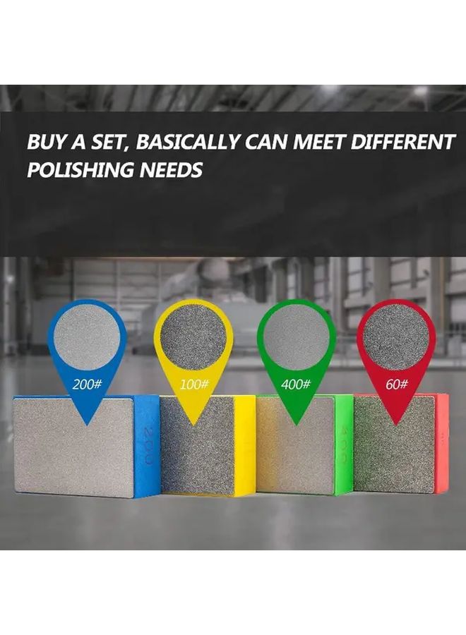 4 Pack Diamond Hand Sanding Discs 60 100 200 400 Grit For Glass Tile Stone Edge Trimming - Image 4