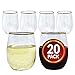 Reli. Reli 12oz Disposable Wine Glasses GoldRim 20 Pack Stemless Crystal Clear Reusable Recyclable BPAFree FoodGrade Plastic Shatterproof Party Cups for Juices Cocktails Whiskey Any Occasion - Image 1