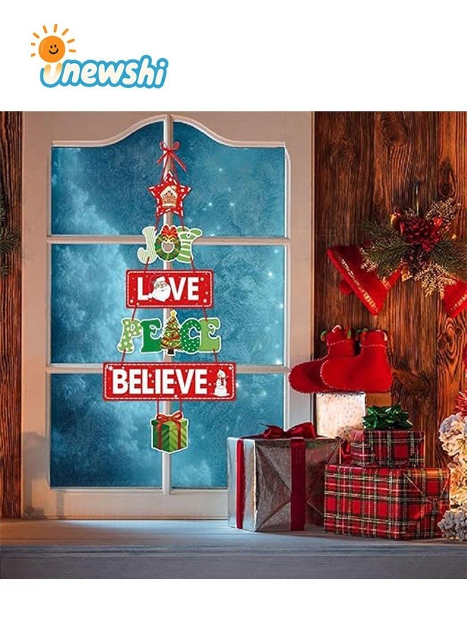 أخبار لافتة معلقة لزينة عيد الميلاد مكونة من قطعتين، لافتة باب عيد الميلاد، لافتة باب شجرة عيد الميلاد المجيد، شماعات ديكور حائط على شكل غرينشماس المجيد، لافتة باب المنزل لعطلة عيد الميلاد لتزيين حائط الباب الأمامي - Image 5