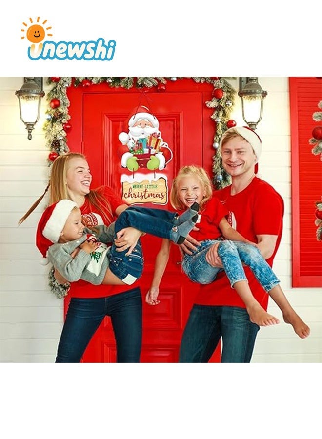 أخبار لافتة معلقة لزينة عيد الميلاد مكونة من قطعتين، لافتة باب عيد الميلاد، لافتة باب شجرة عيد الميلاد المجيد، شماعات ديكور حائط على شكل غرينشماس المجيد، لافتة باب المنزل لعطلة عيد الميلاد لتزيين حائط الباب الأمامي - Image 3